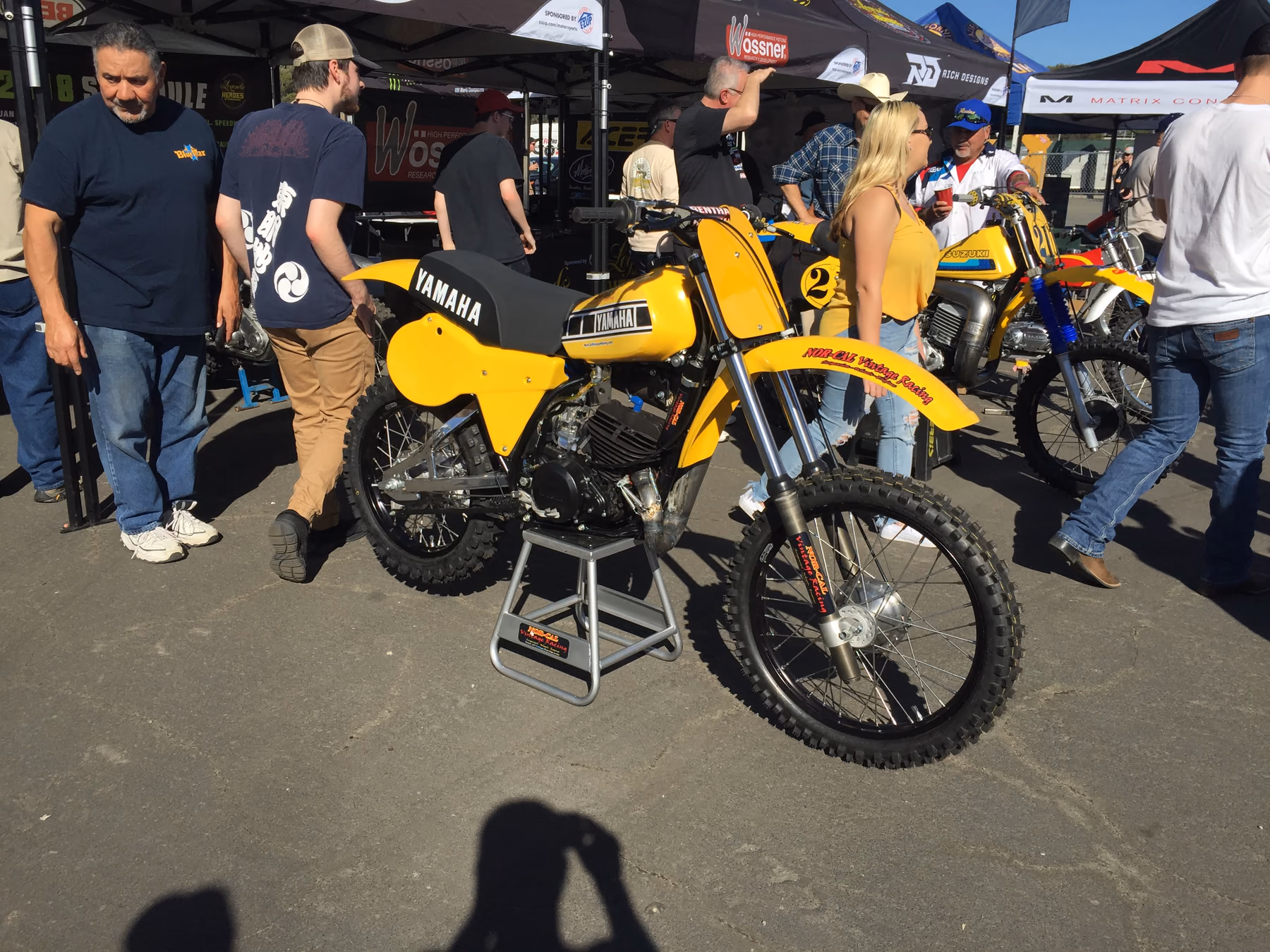 Nor-Cal Vintage Racing Yamaha in the pits